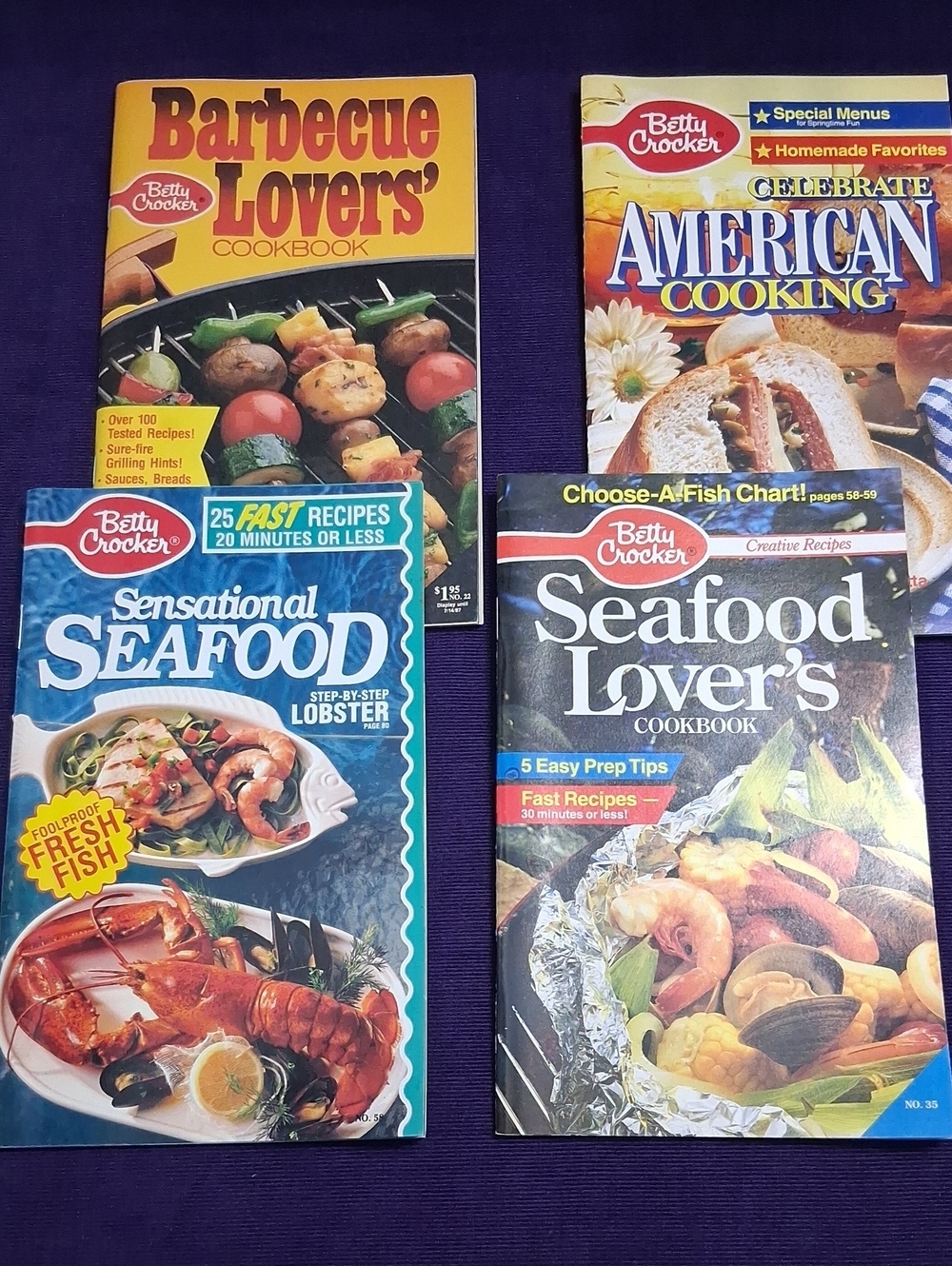 Vintage Lot Betty Crocker Cookbooks Recipe Booklets Seafood Barbecue Lovers Plus